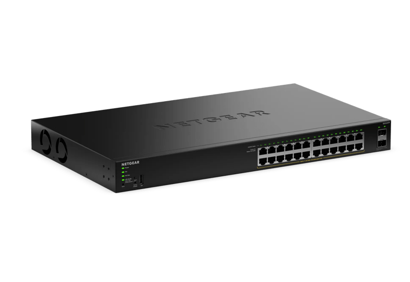 NETGEAR Managed Smart Essentials Switch PoE+ GS324TPv2 - 24-Port GbE with 2 Dedicated SFP Ports (190W)