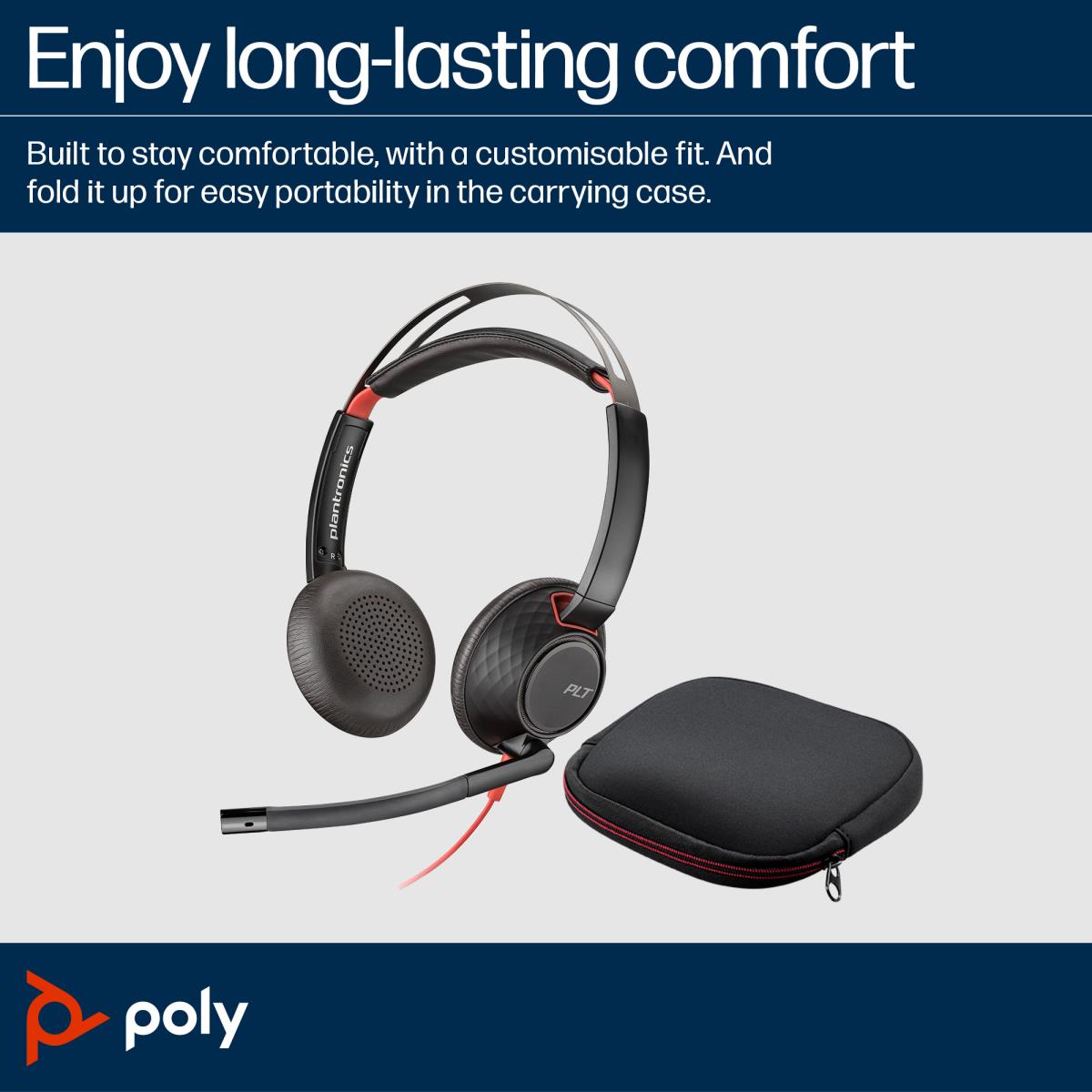 HP Headset Blackwire 5220 - Stereo - USB-C / USB-A / 3.5mm