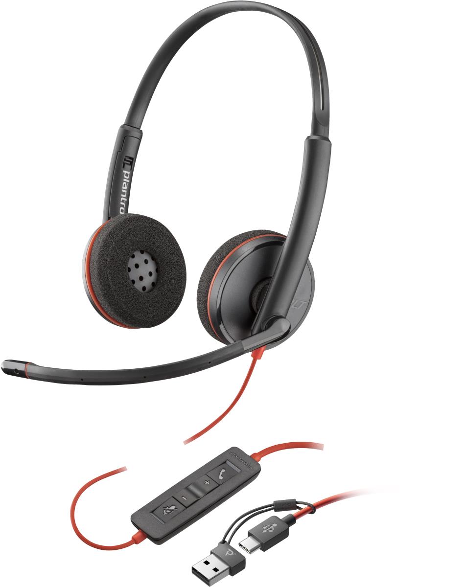 HP Headset Blackwire 3220 - Stereo - USB-c + USB-C/A Adaptor