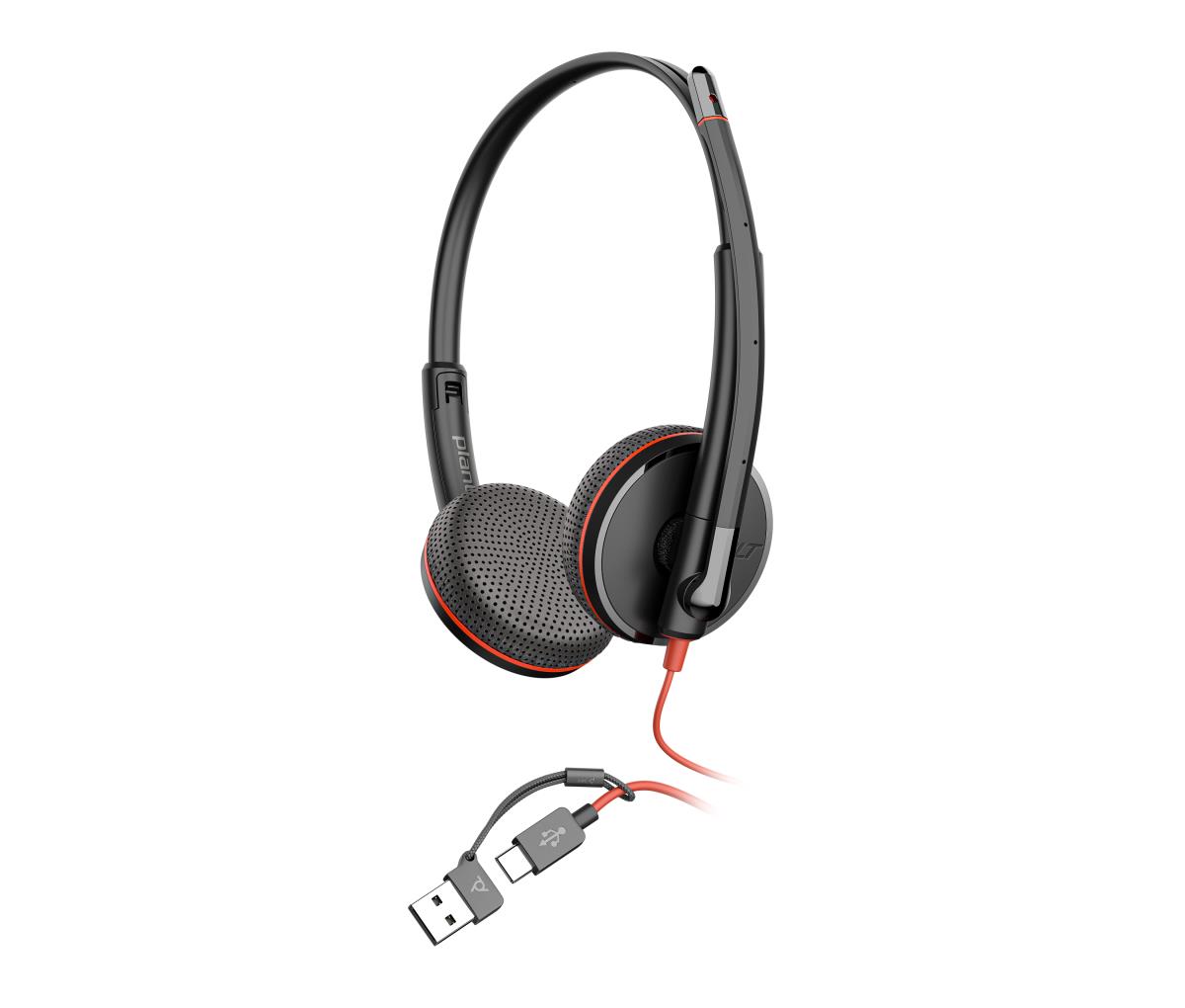HP Headset Blackwire 3225 - Stereo - USB-c / 3.5mm - USB-C/A Adapter
