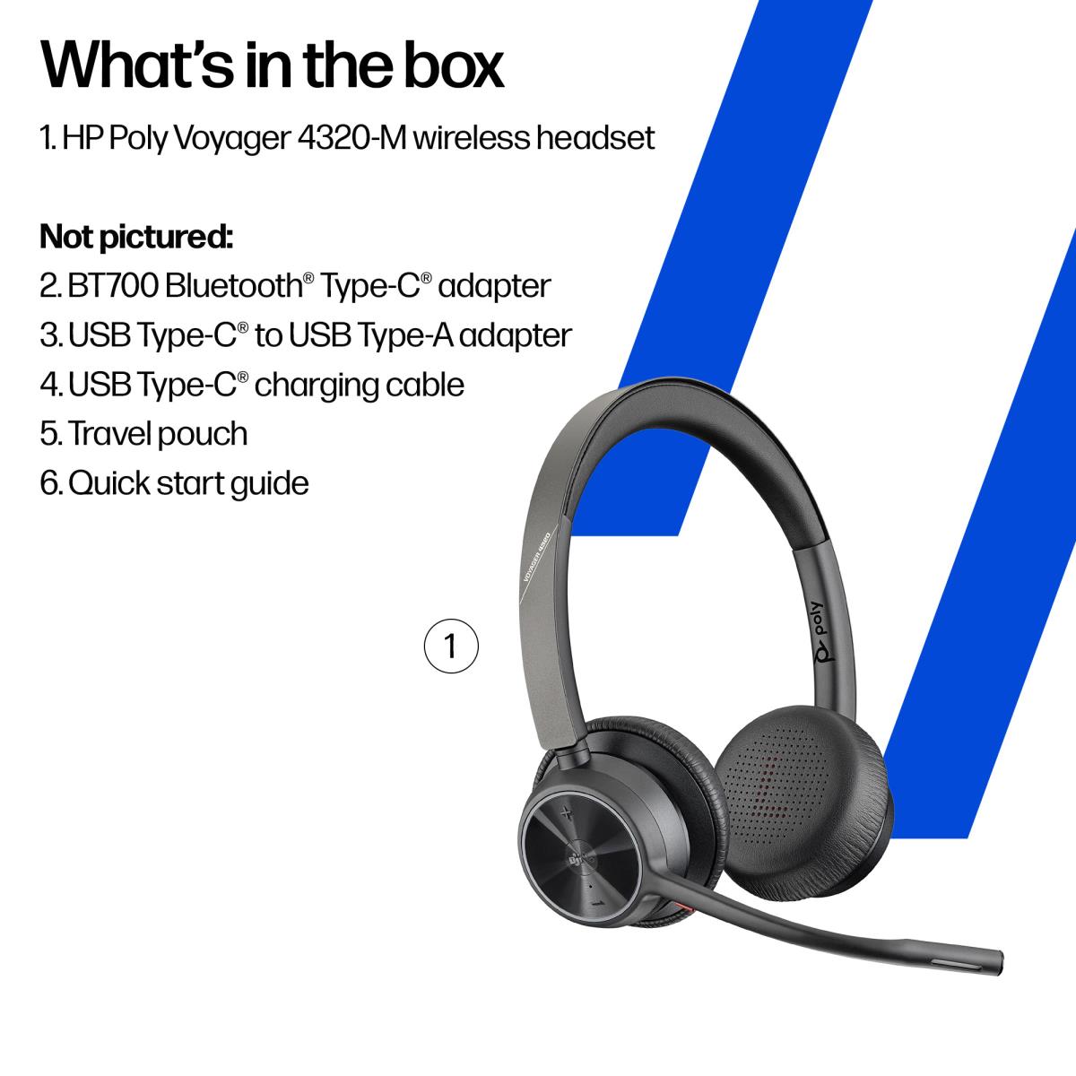 HP Headset Voyager 4320 Uc Microsoft - Stereo - USB-a Bluetooth Without Charge Stand