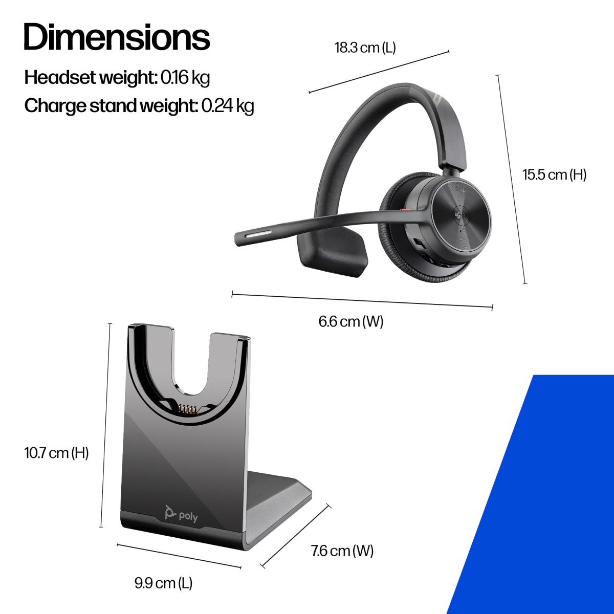HP Headset Voyager 4310 Uc Microsoft - Mono - USB-a Bluetooth With Charge Stand