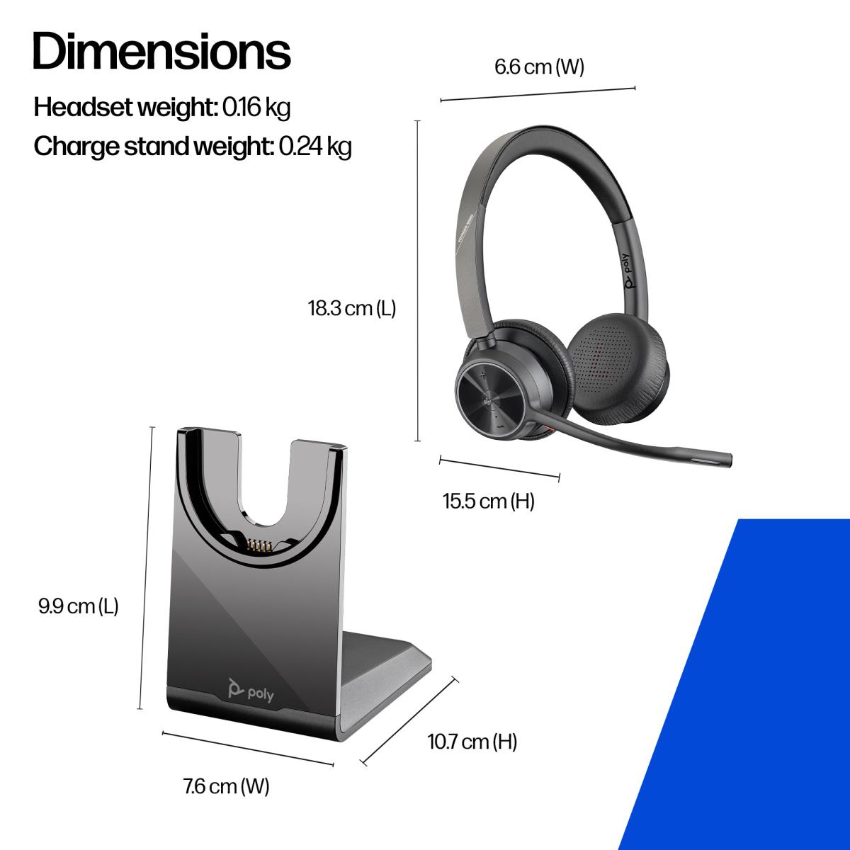 HP Headset Voyager 4320 Uc Microsoft - Stereo - USB-c Bluetooth With Charge Stand