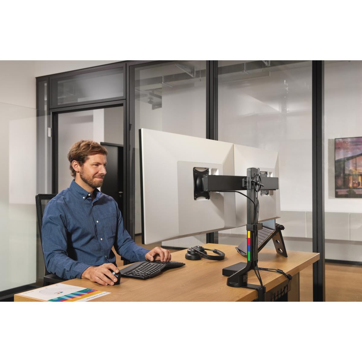 KENSINGTON Monitor Mount - Smartfit - Desk - 2 Monitor - Tilt/swivel/rotate - Up To 27in - Black