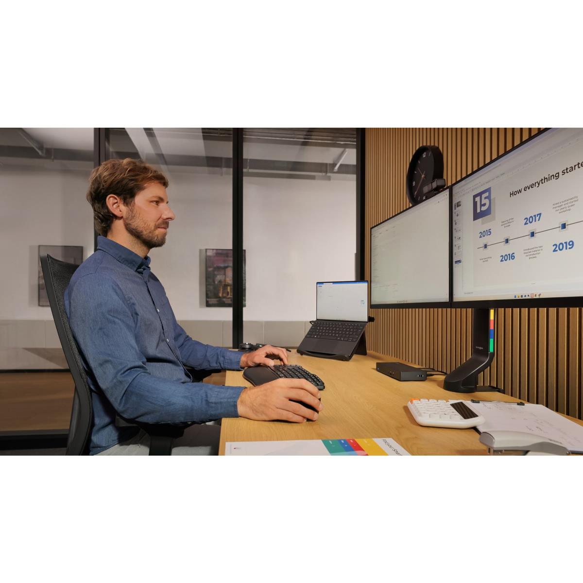 KENSINGTON Monitor Mount - Smartfit - Desk - 2 Monitor - Tilt/swivel/rotate - Up To 27in - Black