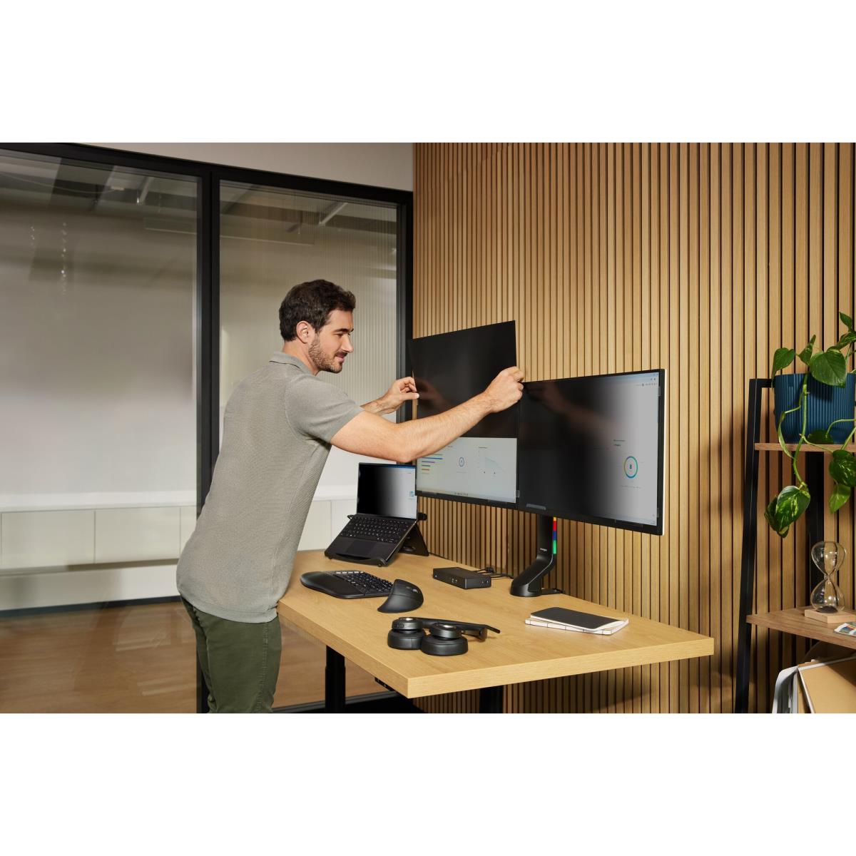 KENSINGTON Monitor Mount - Smartfit - Desk - 2 Monitor - Tilt/swivel/rotate - Up To 27in - Black
