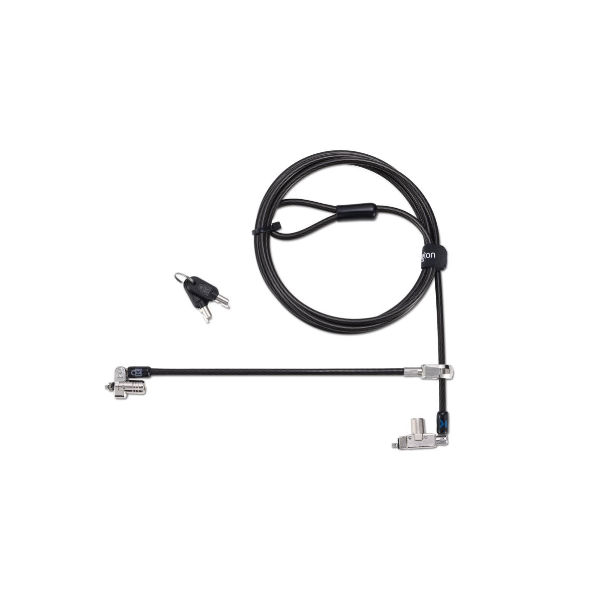 KENSINGTON Slim N17 2.0 Keyed Dual Head Laptop Lock for Wedge-Shaped Slots