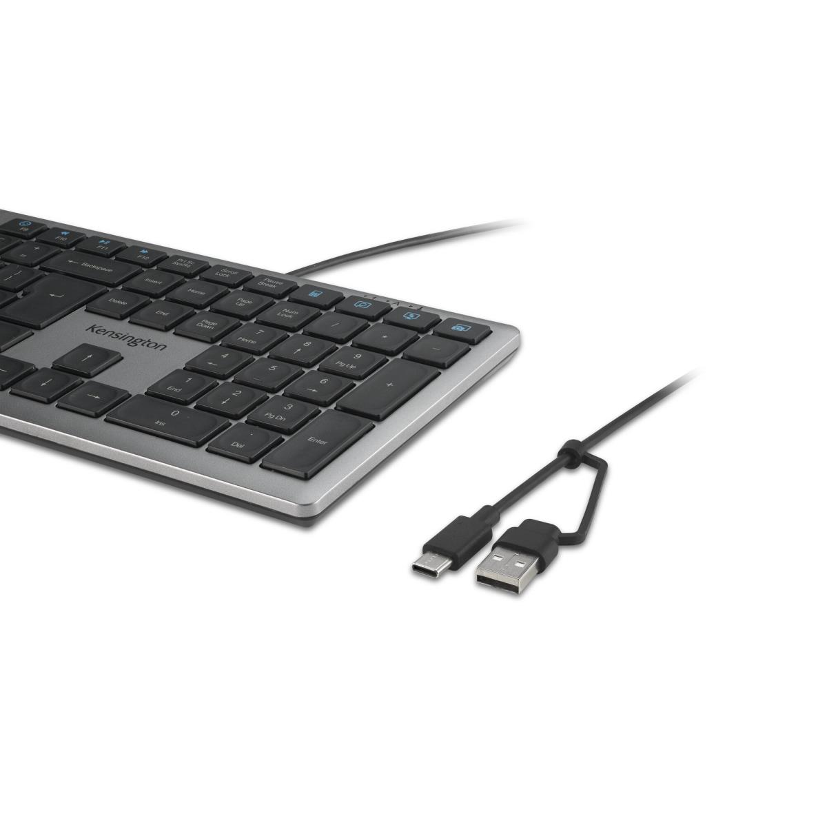 KENSINGTON KB515 EQ USB-C/USB-A Wired Keyboard - Qwerty Uk