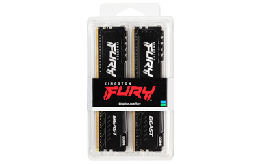 KINGSTON 64GB Ddr4 3200MHz Cl16 DIMM (kit Of 2) Fury Beast Black