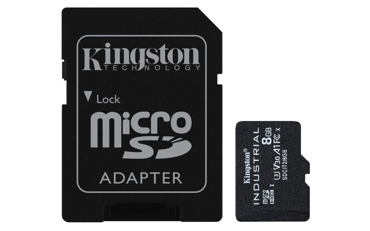 KINGSTON 8GB Micro Sdhc Class 10 A1 Pslc Industrial Card With Adapter