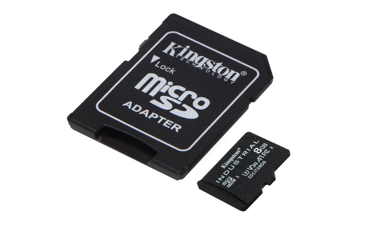 KINGSTON 8GB Micro Sdhc Class 10 A1 Pslc Industrial Card With Adapter