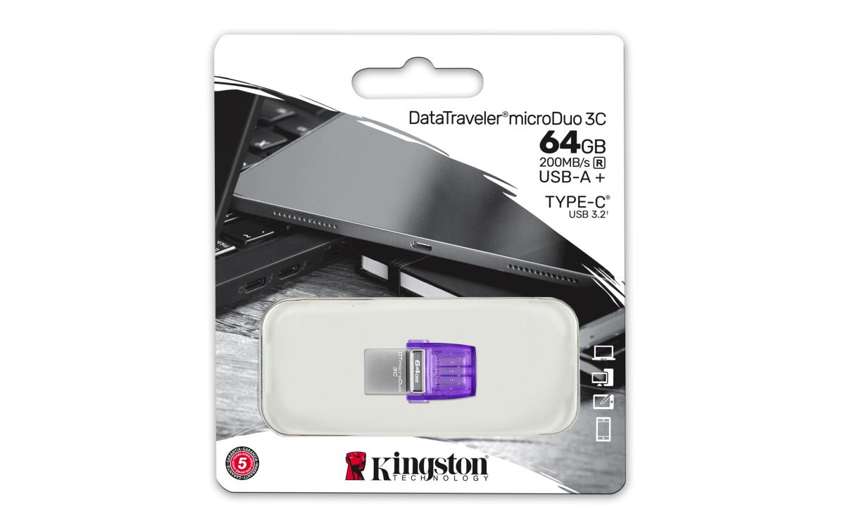 KINGSTON Datatraveler Microduo 3c - 64GB USB Stick - USB A / USB C