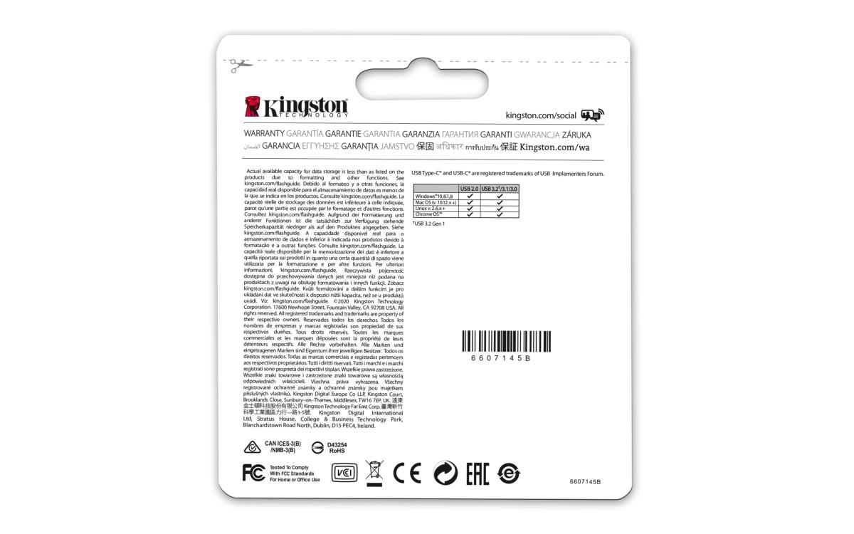 KINGSTON Datatraveler Microduo 3c - 64GB USB Stick - USB A / USB C