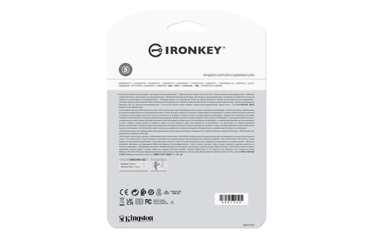 KINGSTON Ironkey Vault Privacy 50 - 16GB USB Stick - USB 3.2 - Aes 256-bit Encrypted
