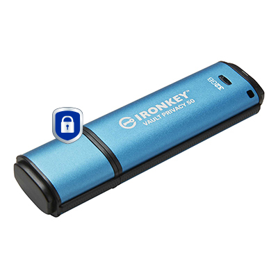 KINGSTON Ironkey Vault Privacy 50 - 32GB USB Stick - USB 3.2 - Aes 256-bit Encrypted