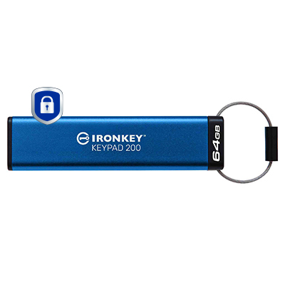 KINGSTON Ironkey Keypad 200 - 64GB USB Stick - USB 3.2 - FIPS 140-3 Level 3 (pending) With Aes 256-bit Encrypted