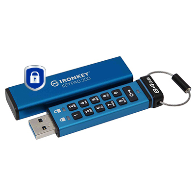 KINGSTON Ironkey Keypad 200 - 64GB USB Stick - USB 3.2 - FIPS 140-3 Level 3 (pending) With Aes 256-bit Encrypted