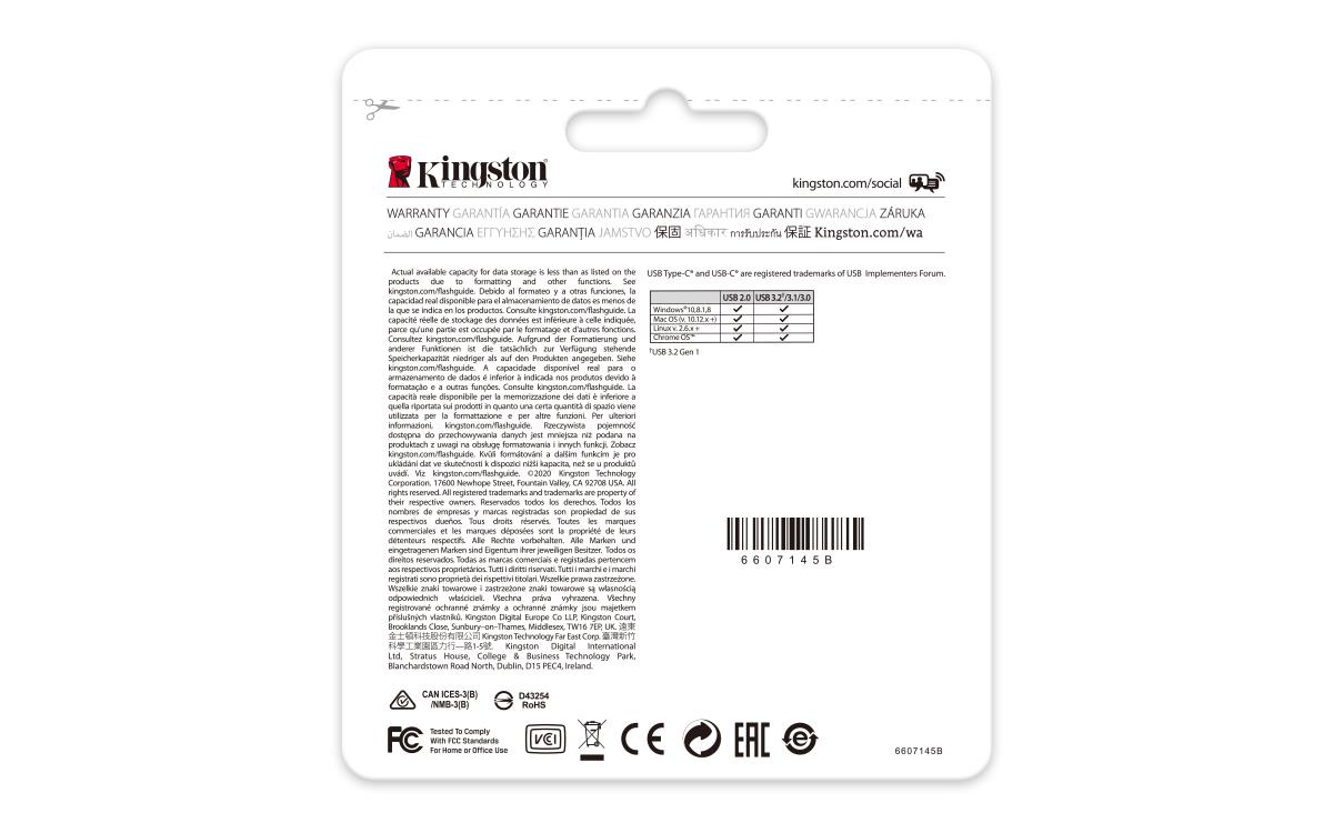 KINGSTON Datatraveler 70 - 256GB USB Stick - USB 3.2 / USB C