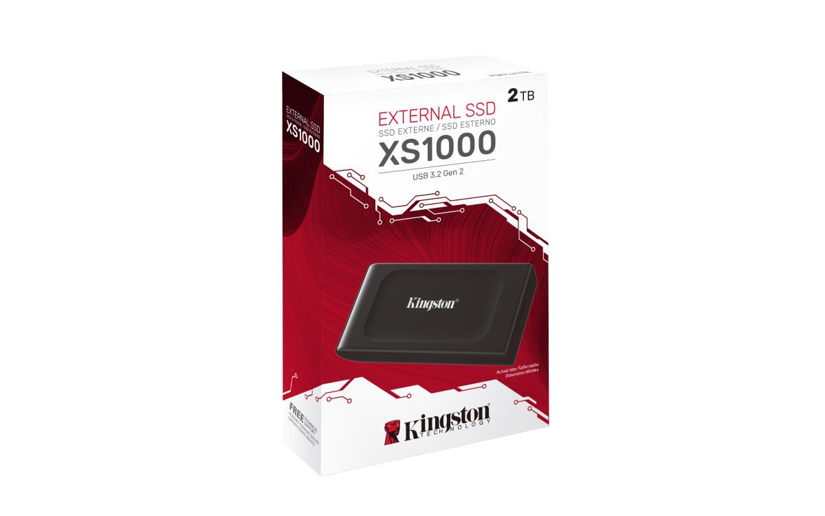 KINGSTON SSD - Xs1000 Portable Drive - 2TB - USB 3.2 Gen 2 - Black