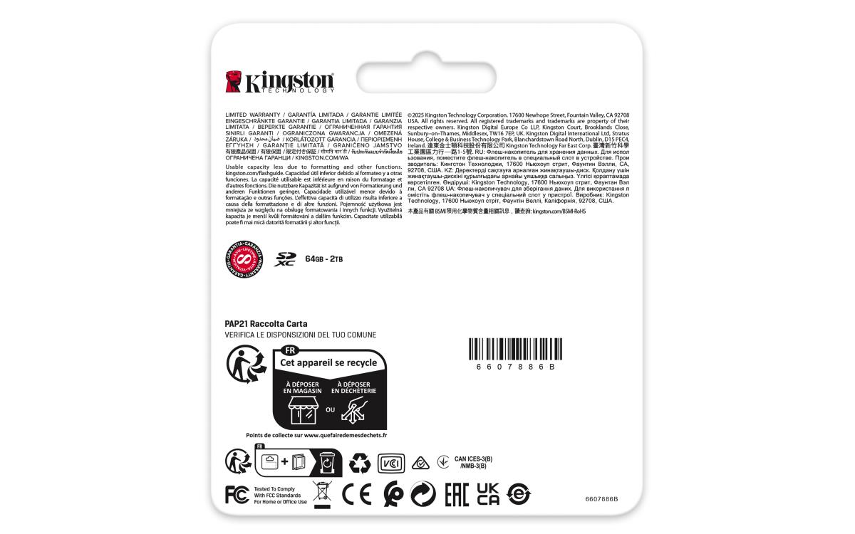 KINGSTON Sdxc Card - Canvas React Plus - 128GB - Uhs-ll U3 V60
