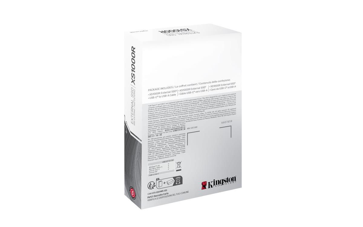 KINGSTON SSD - Xs1000 Portable Drive - 2TB - USB 3.2 - Red