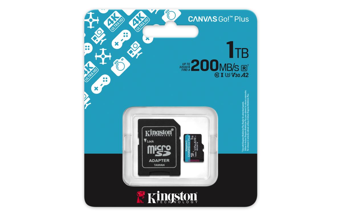 KINGSTON Micro Sdxc Card - Canvas Go Plus  - 1TB - Cl10 - Uhs-l A2 U3 With Adapter
