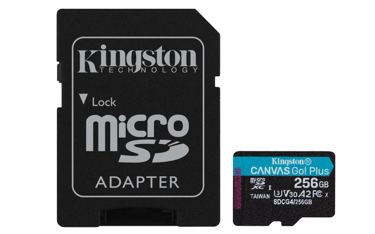 KINGSTON Micro Sdxc Card - Canvas Go Plus  - 256GB - Cl10 - Uhs-l A2 U3 With Adapter