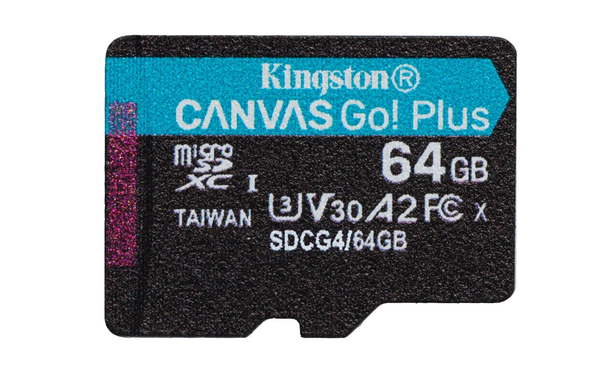 KINGSTON Micro Sdxc Card - Canvas Go Plus  - 64GB - Cl10 - Uhs-l A2 U3 With Adapter