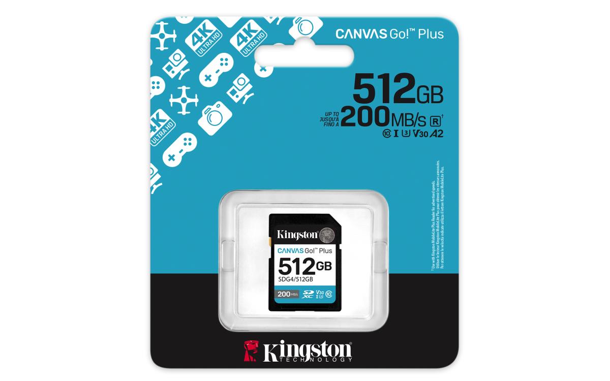 KINGSTON Sdxc Card - Canvas Go Plus  - 512GB - Cl10 - Uhs-l U3 V30