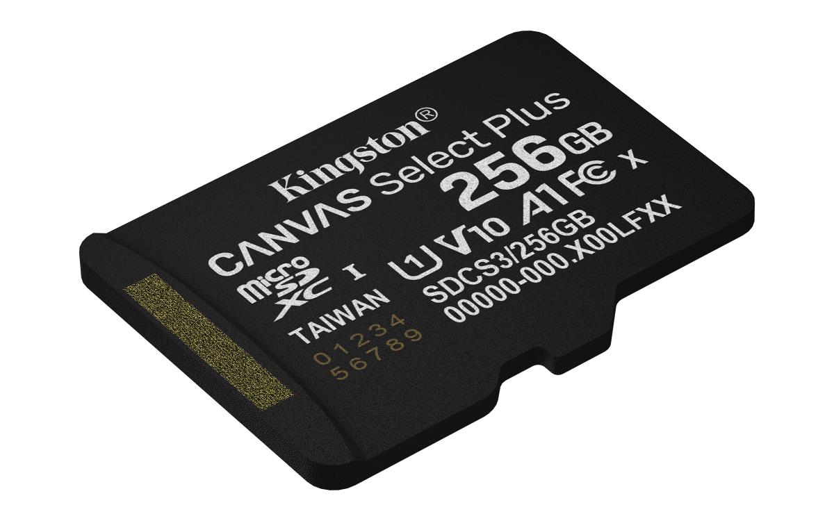 KINGSTON Micro Sdxc Card - Canvas Select Plus - 256GB - Uhs-i U1/u3 Video Class 10/30 A1 With Adapter