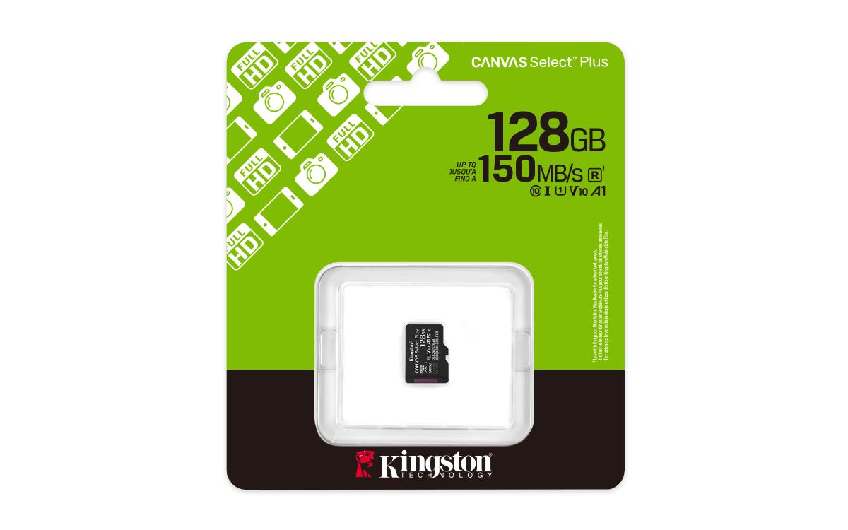 KINGSTON Micro Sdxc Card - Canvas Select Plus - 128GB - Uhs-i U1/u3 Video Class 10/30 A1 Single Pack Without Adapter