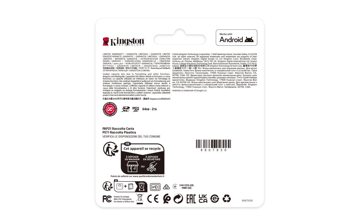 KINGSTON Micro Sdxc Card - Canvas Select Plus - 128GB - Uhs-i U1/u3 Video Class 10/30 A1 With Adapter