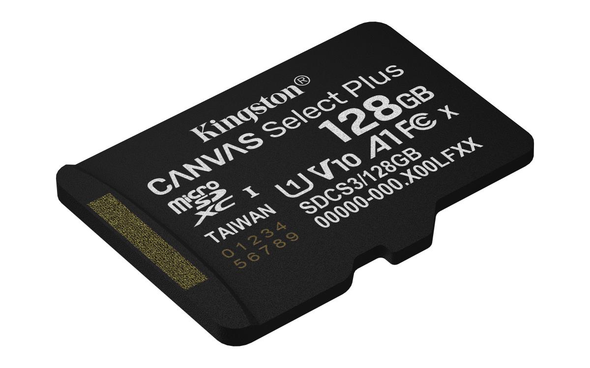 KINGSTON Micro Sdxc Card - Canvas Select Plus - 128GB - Uhs-i U1/u3 Video Class 10/30 A1 With Adapter