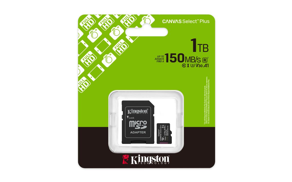 KINGSTON Micro Sdxc Card - Canvas Select Plus - 1TB - Uhs-i U1/u3 Video Class 10/30 A1 With Adapter