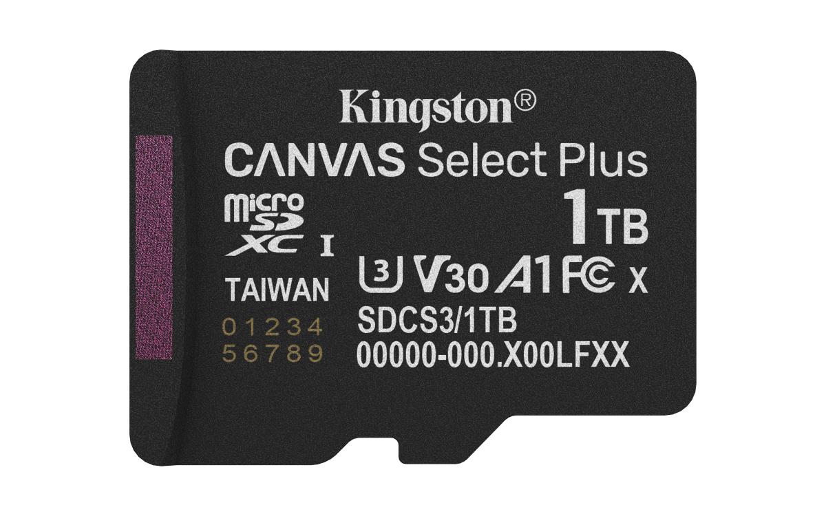 KINGSTON Micro Sdxc Card - Canvas Select Plus - 1TB - Uhs-i U1/u3 Video Class 10/30 A1 With Adapter