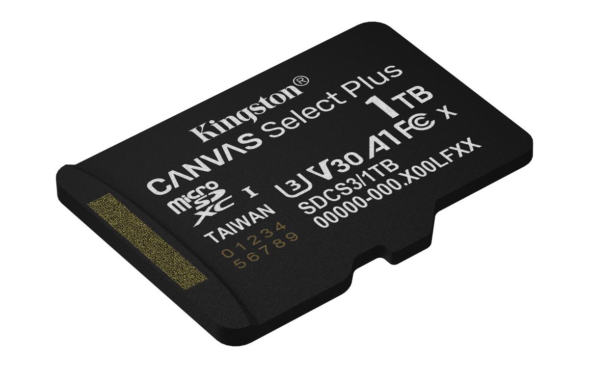 KINGSTON Micro Sdxc Card - Canvas Select Plus - 1TB - Uhs-i U1/u3 Video Class 10/30 A1 With Adapter