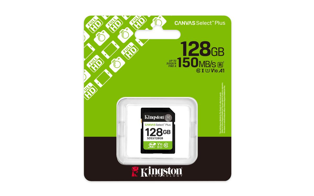 KINGSTON Sdxc Card - Canvas Select Plus - 128GB - Uhs-i U1/u3 Video Class 10/30