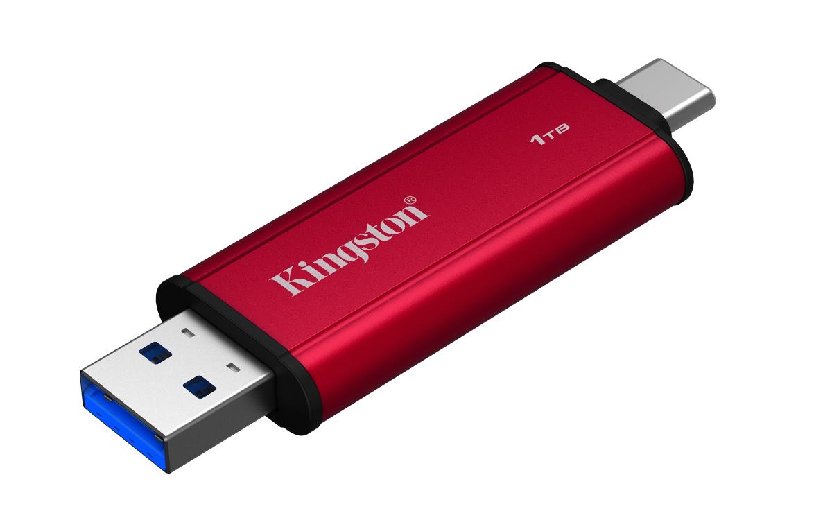 KINGSTON Dual Portable Solid-state Drive 1TB USB Type-a / USB Type-c Black / Red