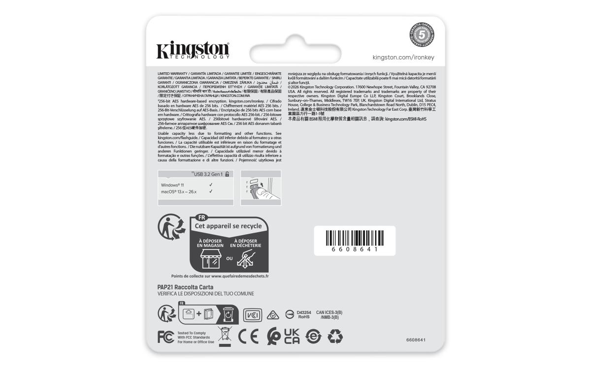 KINGSTON Ironkey Locker+ 50 G2 - 32GB USB Stick - USB 3.2 - FIPS 197 Certified Aes 256-bit Encrypted