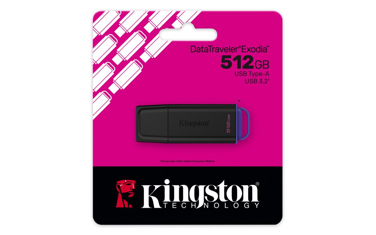 KINGSTON Datatraveler Exodia - 512GB USB Stick - USB 3.2 - Black / Purple