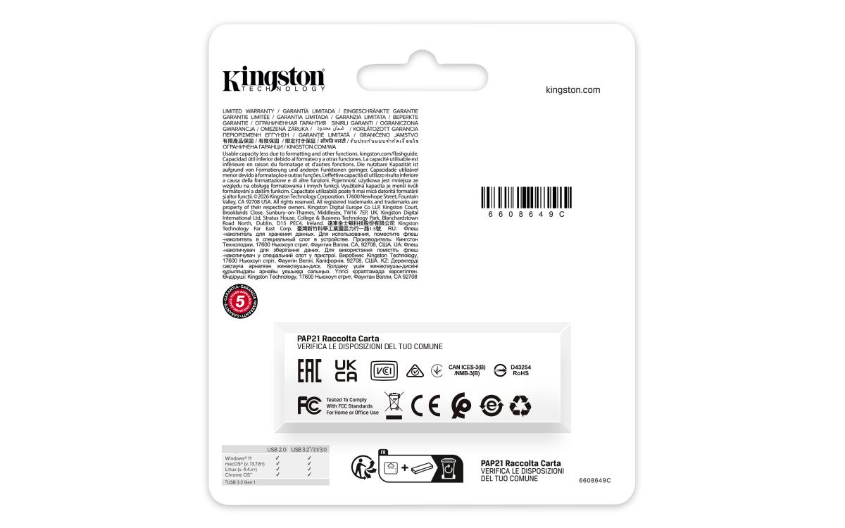 KINGSTON Datatraveler Exodia - 512GB USB Stick - USB 3.2 - Black / Purple