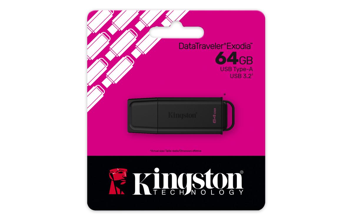 KINGSTON Datatraveler Exodia - 64GB USB Stick - USB 3.2 - Black