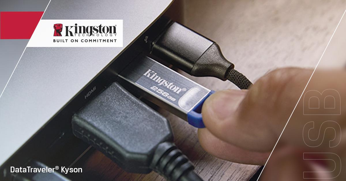 KINGSTON Datatraveler Kyson - 256GB USB Stick - 220mb/s Metal USB 3.2 Gen 1