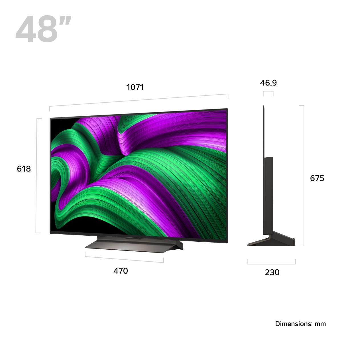 LG Smart Oled Evo Tv - Oled48c56lb - 48in - 3840 X 2160 (4k Uhd) - Black
