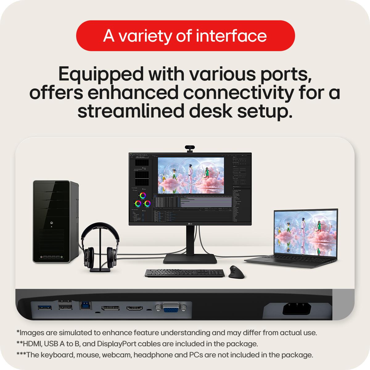 LG Desktop Monitor - 24ba450-b - 23.8in - Full Hd (1920x1080) - IPS 16:9 - Black