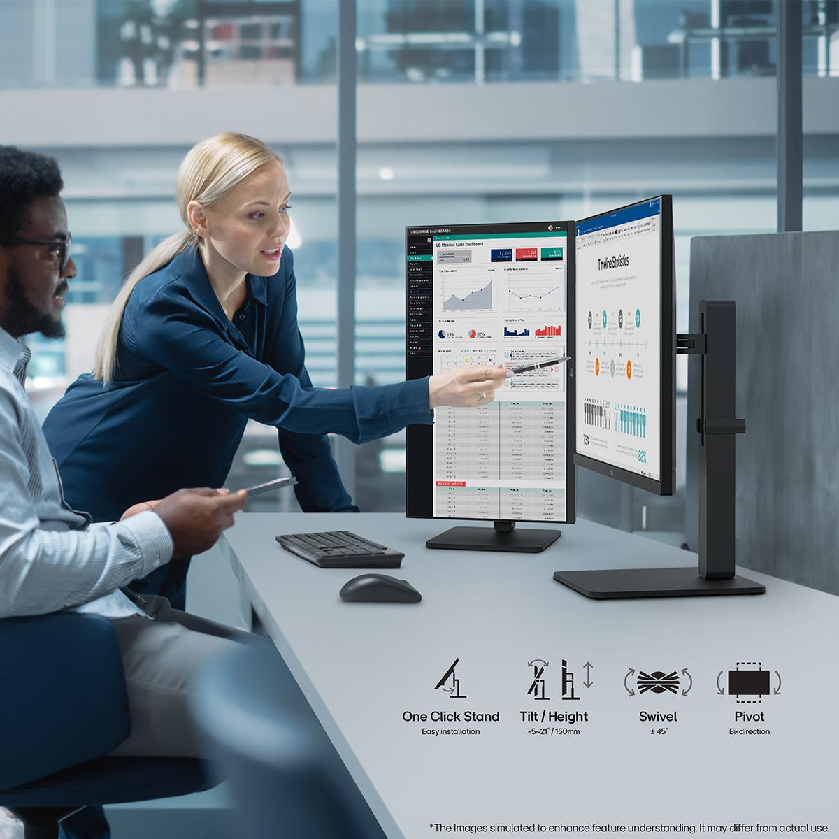 LG Desktop Monitor - 24ba450-b - 23.8in - Full Hd (1920x1080) - IPS 16:9 - Black