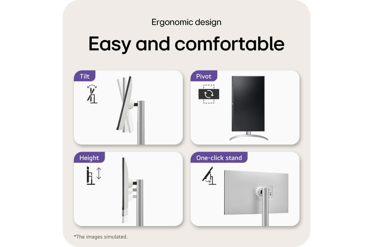 LG Desktop Monitor - 27up650k-w - 27in - 3840 X 2160 (4k Uhd) - 5ms - IPS 16:9 - White