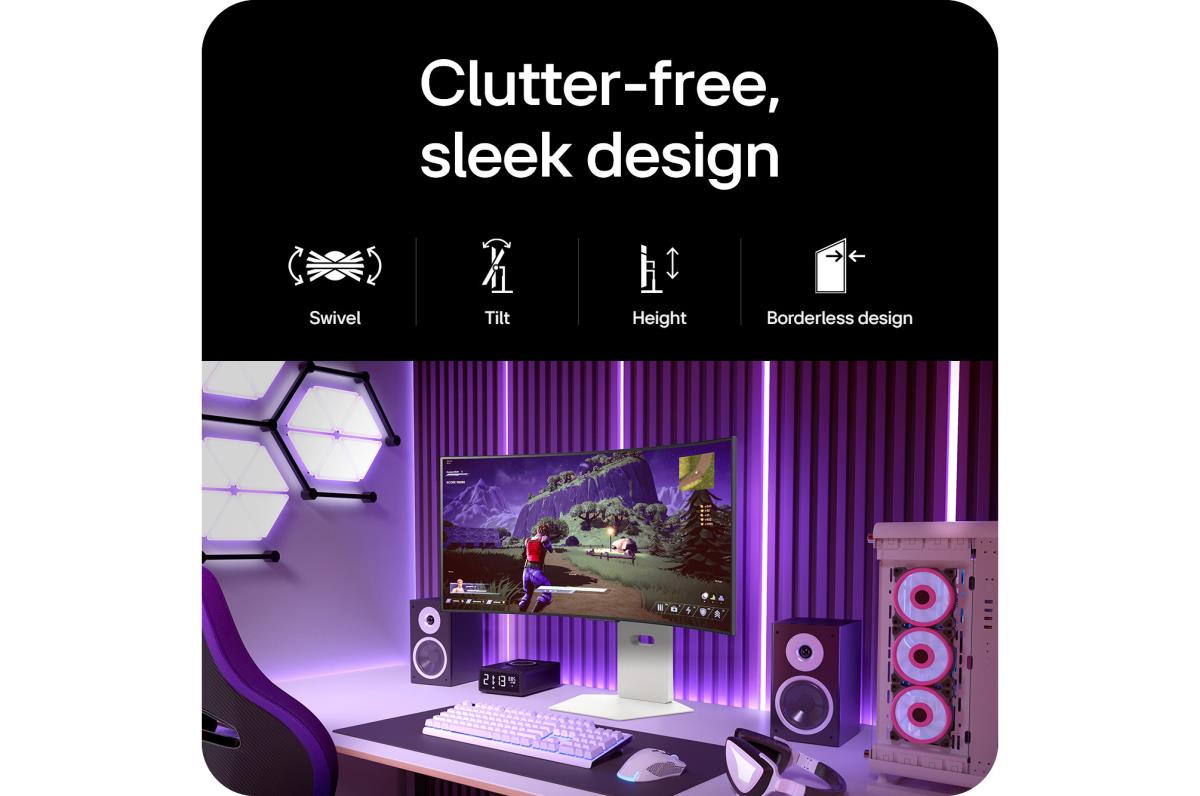 LG Gaming USB-c Curved Monitor - 34gx90sa-w - 34in - Wqhd (3440x1440) - 5ms - 21:9 Oled - White