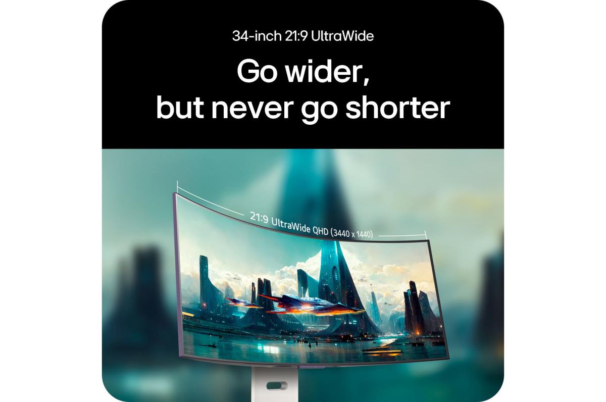 LG Gaming USB-c Curved Monitor - 34gx90sa-w - 34in - Wqhd (3440x1440) - 5ms - 21:9 Oled - White