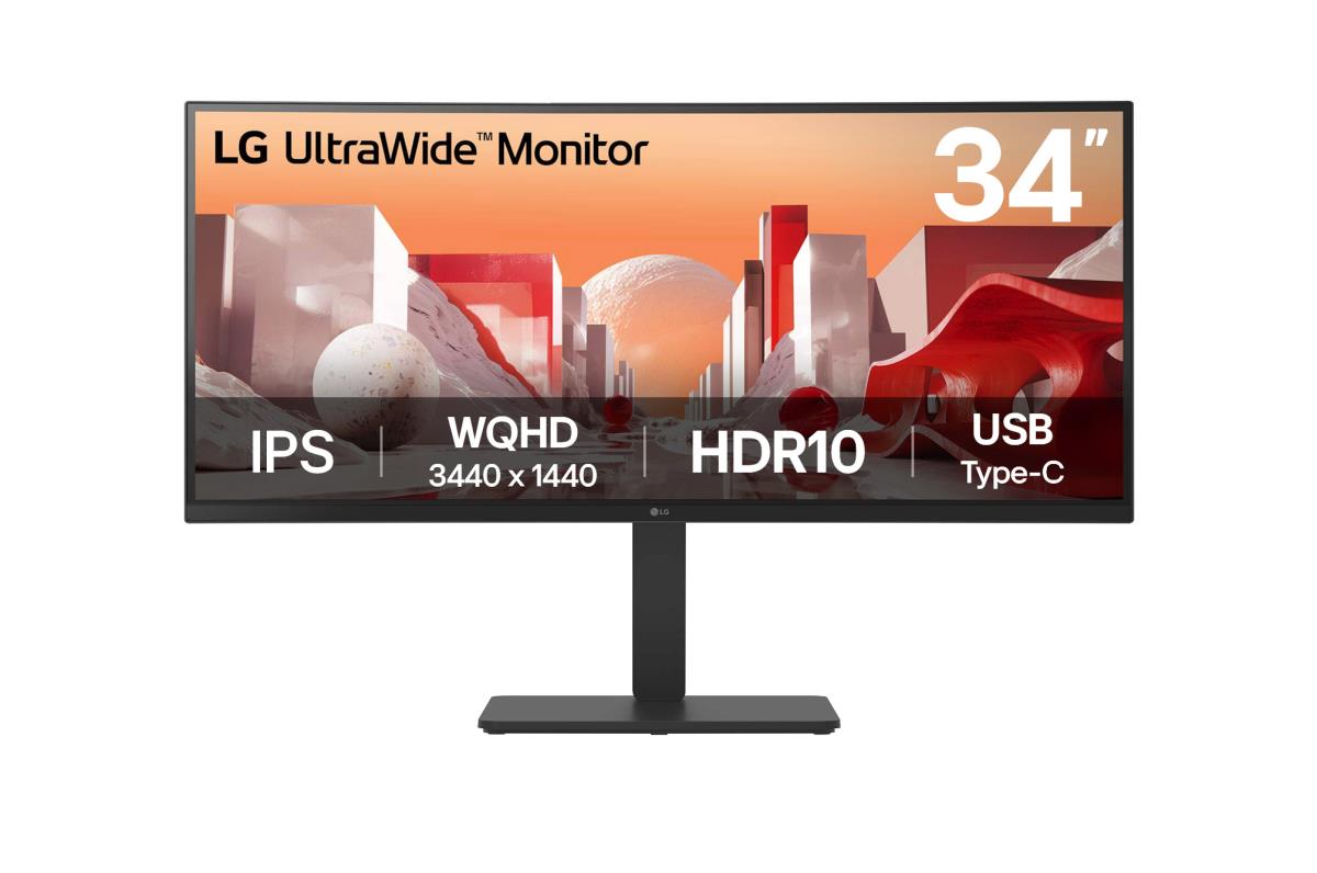 LG Curved USB-c Monitor - UltraWide 34BA75QE-B - 34in - WQHD (3440 x 1440) - 5ms - IPS (21:9) - Black
